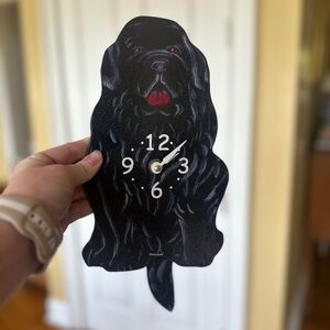 Black Dog Shaped Wall Clock